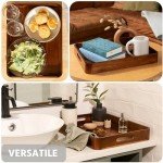 Acacia Wooden Serving Tray with Handles - 17x13 inch