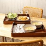 Acacia Wooden Serving Tray with Handles - 17x13 inch