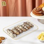 3 Pack Gold Plastic Serving Trays for Parties