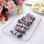 3 Pack Gold Plastic Serving Trays for Parties