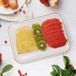3 Pack Gold Plastic Serving Trays for Parties