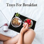 Black Bamboo Serving Tray Set for Mancave