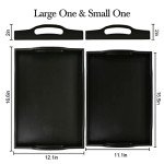 Black Bamboo Serving Tray Set for Mancave