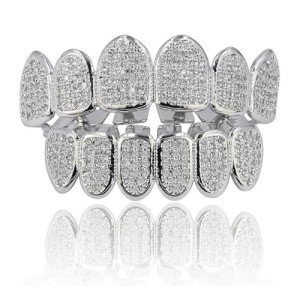 Luxury 18k Gold Plated Grillz with Zirconia