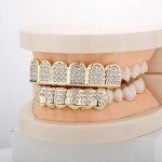 14K Gold Plated ICED Out Grillz Tooth Caps