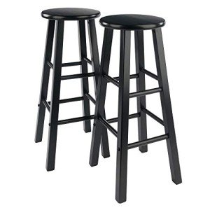 Stylish Black 29" Bar Stool Set for Mancave