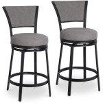 Set of 2 Gray Swivel Bar Stools