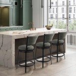 Set of 2 Gray Swivel Bar Stools