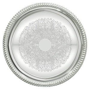 14-Inch Chrome Round Tray for Mancave Style