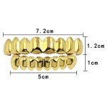 Hip Hop Gold Grillz Set with Zirconia Diamonds