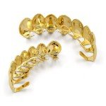 Hip Hop Gold Grillz Set with Zirconia Diamonds