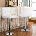 Set of 2 Adjustable Swivel Bar Stools