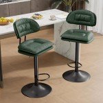 Modern Adjustable Bar Stools Set of 2 - Green