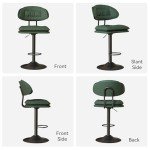 Modern Adjustable Bar Stools Set of 2 - Green