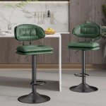 Modern Adjustable Bar Stools Set of 2 - Green