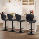 Modern Adjustable Swivel Bar Stools - Set of 2