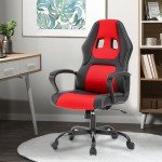 Ergonomic Gaming Chair with Lumbar Support - Red