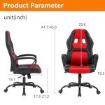 Ergonomic Gaming Chair with Lumbar Support - Red