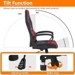 Ergonomic Gaming Chair with Lumbar Support - Red