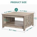 Rustic Grey Farmhouse Coffee Table with Storage