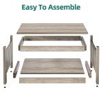 Rustic Grey Farmhouse Coffee Table with Storage