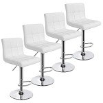 Modern Adjustable Swivel Bar Stools Set of 4