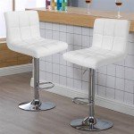 Modern Adjustable Swivel Bar Stools Set of 4