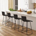 Modern 30" Black Swivel Bar Stools Set of 4