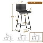 Modern 30" Black Swivel Bar Stools Set of 4