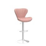 Pink Velvet Swivel Barstools - Set of 2