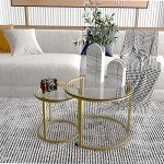 Gold Nesting Coffee Table Set - 2 Piece