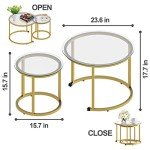 Gold Nesting Coffee Table Set - 2 Piece