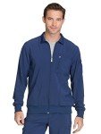 Navy Plus Size Zip Front Warm-Up Jacket