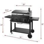 Extra Large Charcoal Grill with Adjustable Trays