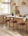 VASAGLE Set of 2 Brown Bar Stools
