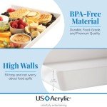 Set of 3 White Acrylic Serving Trays