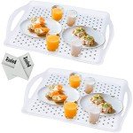 Non-Slip Serving Tray Set with Handles - 2 Pack