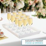 Set of 3 White Acrylic Serving Trays