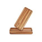 Set of 3 Acacia Wood Serving Trays