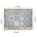 Bohemian Blue Serving Trays with Handles - Set of 2