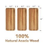 Set of 3 Acacia Wood Serving Trays