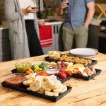 Matte Black Ceramic Serving Platters - Set of 4