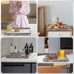 Bohemian Blue Serving Trays with Handles - Set of 2