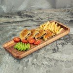 Set of 3 Acacia Wood Serving Trays