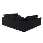 Black Modular Sectional Sofa with Ottoman for Mancave
