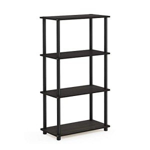 Furinno Espresso/Black Round Tube Shelving Unit