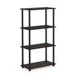 Furinno Espresso/Black Round Tube Shelving Unit