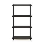 Furinno Espresso/Black Round Tube Shelving Unit