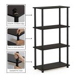Furinno Espresso/Black Round Tube Shelving Unit