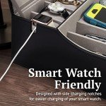 Leather Valet Tray with Charging Station for Men